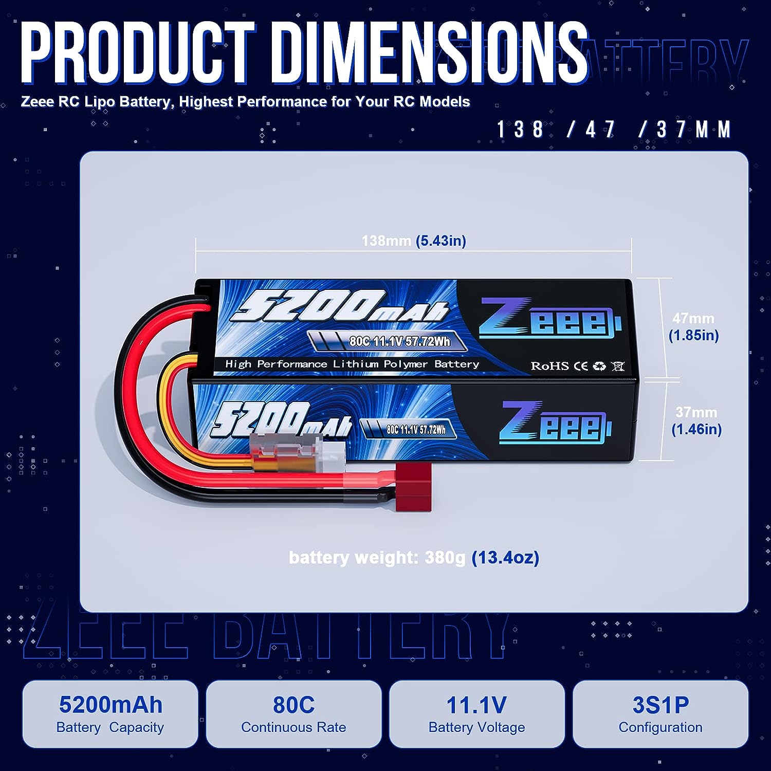 1/2pcs Zeee 3S 5200mAh Lipo 배터 - 6S Lipo Battery 22.2V 5000Mah 리뷰 및 가격