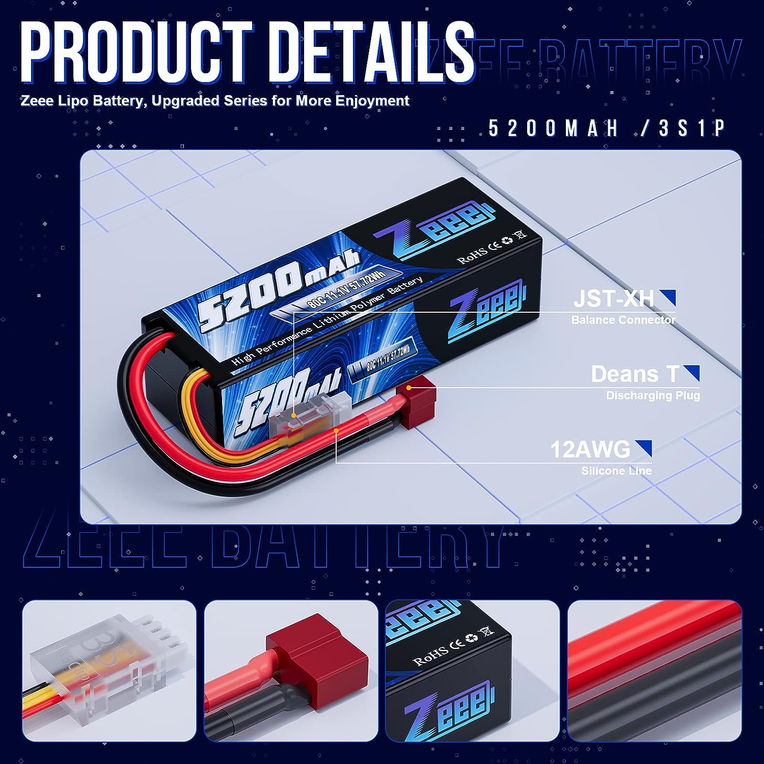 1/2pcs Zeee 3S 5200mAh Lipo 배터 - 6S Lipo Battery 22.2V 5000Mah 리뷰 및 가격
